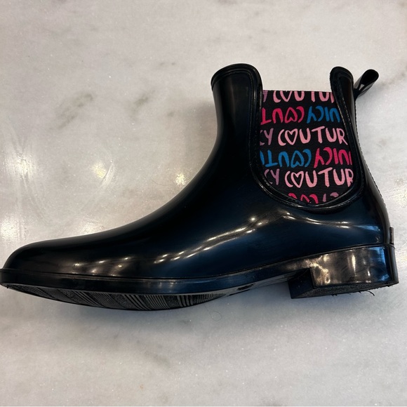 Juicy Couture Women's Rain Boots, Booties, Size 9, Excellent Condition, Black - Picture 9 of 9